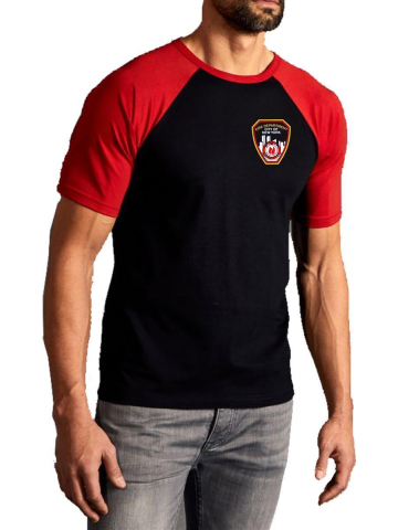 T-Shirt nero/red, New York City Fire Dept. Emblem on front