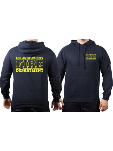 Hoodie navy, Los Angeles City Fire Department, neon yellow
