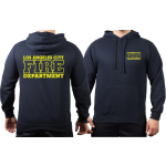 Hoodie marin, Los Angeles City Fire Department, neon yellow