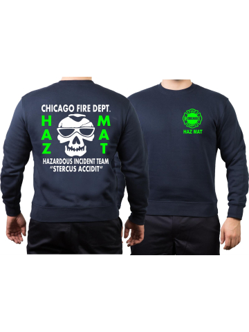 CHICAGO FIRE Dept. HAZ MAT Incident Team, green, blu navy Sweat