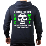CHICAGO FIRE Dept. HAZ MAT Incident Team, green, blu navy Hoodie