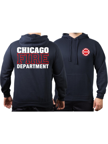 CHICAGO FIRE Dept. Standard white/red, blu navy Hoodie