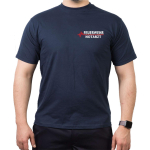 T-Shirt azul marino, FEUERWEHR - Doctor de emergencias con rojo EKG-línea (auf Brust)