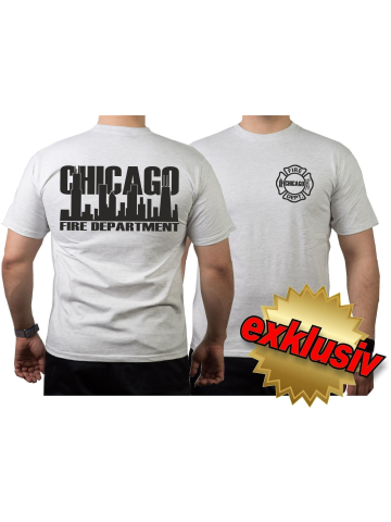 CHICAGO FIRE Dept. Skyline negro, ash T-Shirt