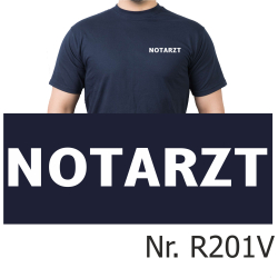 T-Shirt navy, NOTARZT, Schrift wei&szlig; (auf Brust)