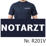 T-Shirt blu navy, medico di emergenza, font bianco (auf Brust)