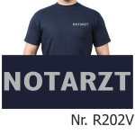 T-Shirt navy, emergency doctor, font silver (auf Brust)