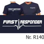 T-Shirt navy, FIRST ~/\~ RESPONDER