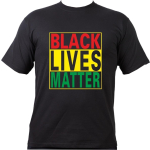 T-Shirt black, BLACK LIVES MATTER red-yellow-green