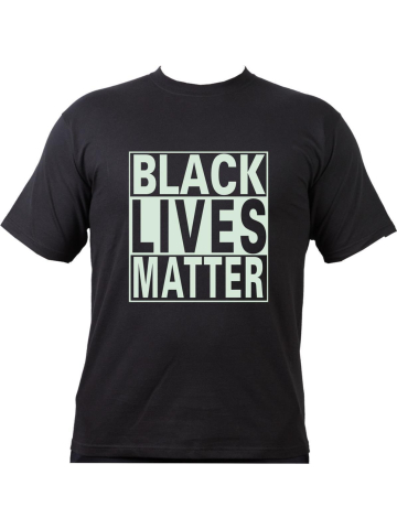T-Shirt noir, noir LIVES MATTER (glow dans the dark)