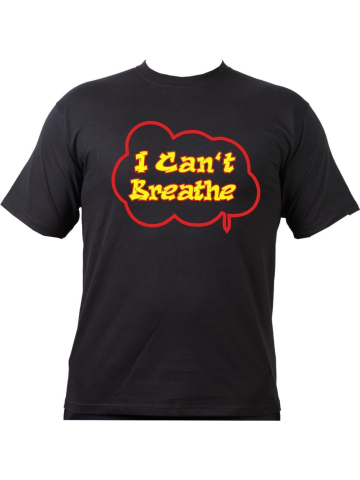 T-Shirt black, I Cant Breathe (red - neon yellow)