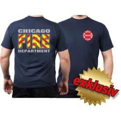 CHICAGO FIRE Dept. (rot-gelb-Schraffur), navy T-Shirt
