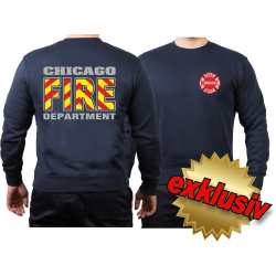CHICAGO FIRE Dept. (rot-gelb-Schraffur), navy Sweat