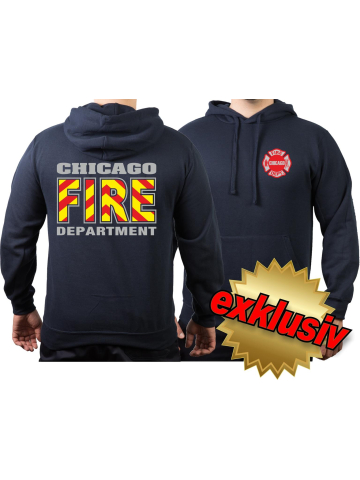 CHICAGO FIRE Dept. (rot-gelb-Schraffur), navy Hoodie