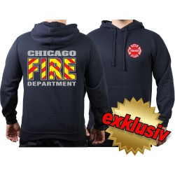 CHICAGO FIRE Dept. (red-yellow-hatching), navy Hoodie