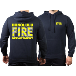 Hoodie navy, Honolulu Fire Dept. (Hawaii) (silber-neongelb)