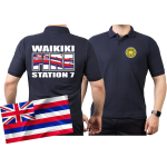 Polo blu navy, WAIKIKI FIRE - Station 7, Honolulu.(Hawaii)