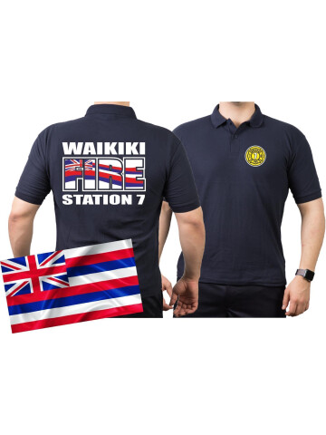 Polo navy, WAIKIKI FIRE - Station 7, Honolulu.(Hawaii) S