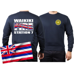 Sweat azul marino, WAIKIKI FIRE Station 7, Honolulu (Hawaii)