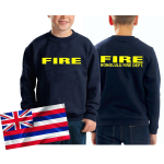 Kinder-Sweat blu navy, Honolulu Fire Dept. (Hawaii), neongiallo