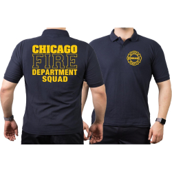 CHICAGO FIRE Dept. SQUAD, blu navy Polo