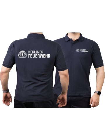 Polo azul marino, Berliner Feuerwehr+ Logo (Einzelstück)