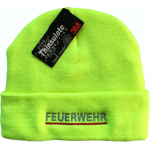 Pudelmütze neon-yellow, FEUERWEHR in silber rot unterstrichen (3M Thinsulate-atmungsaktiv)