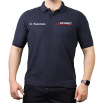 Polo navy, emergency doctor with red EKG-line and name