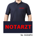 Polo navy, NOTARZT in rot (Brustdruck)