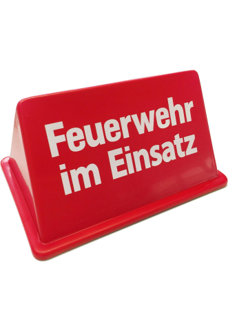Dachaufsetzer "Feuerwehr im Einsatz" verkehrsred/white font (Exklusiv)