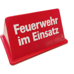 Dachaufsetzer "Feuerwehr im Einsatz" verkehrsred/white font (Exklusiv)