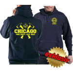 CHICAGO FIRE Dept. HAZ MAT axes and Hazard Diamond nel neonyellow, blu navy Hoodie