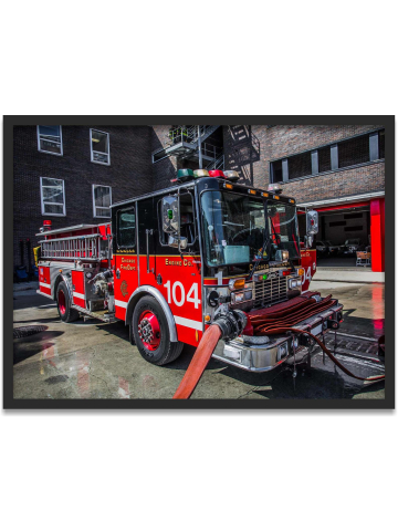 Kunstdruck "Chicago Fire Dept. Engine 104" im nero Rahmen 80 x 60 cm