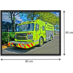 Kunstdruck "Chicago Fire Dept. Squad 7 - Chicago OHare Interntional Airport" im black Rahmen 80 x 60 cm