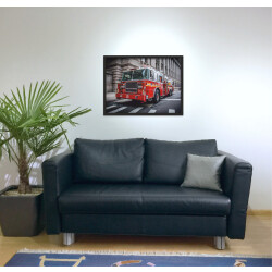 Kunstdruck "FDNY Engine 3" im nero Rahmen 80 x 60 cm