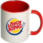 Kaffeetasse "LÖSCH KING", bicolor: rojo/blanco (1 St.)