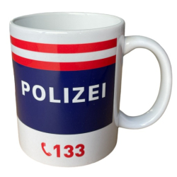 Tasse POLIZEI Österreich mit Norufnummer 133 (1...