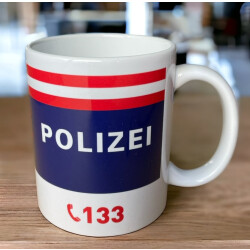 Tasse POLIZEI Österreich mit Norufnummer 133 (1...