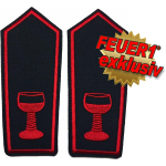 FEUER1 Dienstgrad-Schulterklappen-Paar Spezial mit Klett: Sommelier (rot/rot)