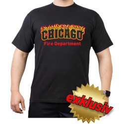 CHICAGO FIRE Dept. flames, black T-Shirt