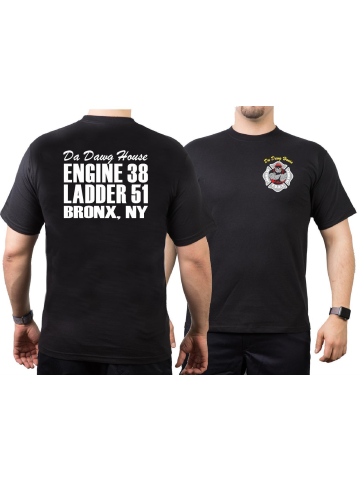 T-Shirt nero, New York City Fire Dept. E38/L51 - Da Dawg House, Bronx