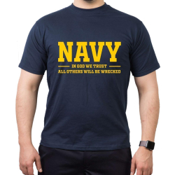 T-Shirt navy, NAVY , In God We Trust - All Others Will Be...