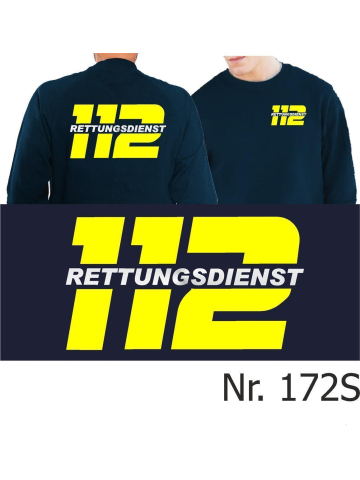 Sweat marin, 112 - RETTUNGSDIENST, neonjaune/argent