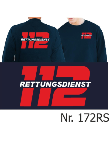 Sweat navy, 112 - RETTUNGSDIENST, red/white
