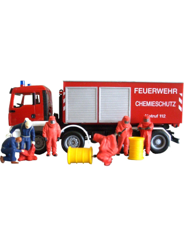 Zubehör 1:87 Feuerwehrmänner mit rotem Vollschutzanzug (ohne Fahrzeug)