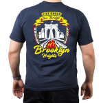T-Shirt blu navy, New York City Fire Dept. Brooklyn Bridge (E-205/L-118)