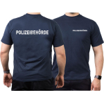 T-Shirt navy, POLIZEIBEHÖRDE in silber-reflektierend (Nur für berechtigten Personenkreis!)