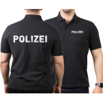 Polo black, POLIZEI in silver-reflective