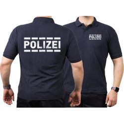Polo navy, POLIZEI in silber-reflektierend mit...