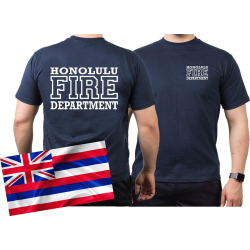 T-Shirt navy, Honolulu (Hawaii) Fire Dept. (white)